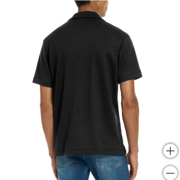 NWT Scotch & Soda Men's Jersey Short Sleeve Button Up Shirt Black L - Picture 2 of 6